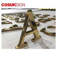 Logo célèbre en laiton massif, lettres de logo, 3D, 1 pièce