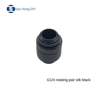 XHDIY PM-JS-XZDS Raccord rotatif G1/4 refroidi par eau, paire de raccords en soie argent-noir, rotatif à 360°, de Maoming
