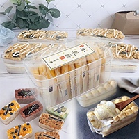 Boîtes à gâteaux Brownies en gros, boîtes transparentes pour l'emballage alimentaire, dessert, tiramisu, bonbons, boîtes en plastique PS avec étiquette personnalisée