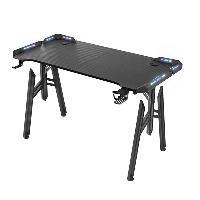 Custom 100 120 140 160cm Rgb Ergonomic Gaming Desk Sillas Gamer Gaming Desk Chair Electric Pc Desk LED Gaming Tables (Black)