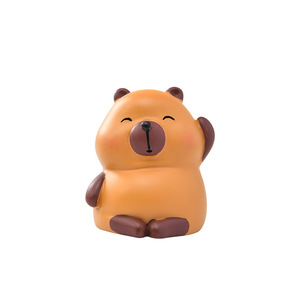Cute Resin Capybara Figurine With Turtle Shell Portable Car Dashboard Ornament Cartoon Style Home Phone Holder Decor - Product Image 5