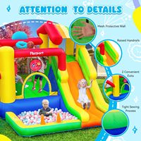 Château gonflable avec toboggan pour enfants, usage intérieur/extérieur, avec piscine à balles et mur d'escalade, en stock aux États-Unis