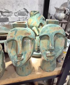 Wabi Sabi Abstrait <span class=keywords><strong>Visage</strong></span> Humain Conception Vase <span class=keywords><strong>En</strong></span> Céramique Fabriqué À La Main Vert <span class=keywords><strong>Visage</strong></span> Humain Vase Moderne <span class=keywords><strong>En</strong></span> <span class=keywords><strong>Terre</strong></span> <span class=keywords><strong>Cuite</strong></span> Style Sculpture Tête <span class=keywords><strong>Pot</strong></span> - Product Image 4