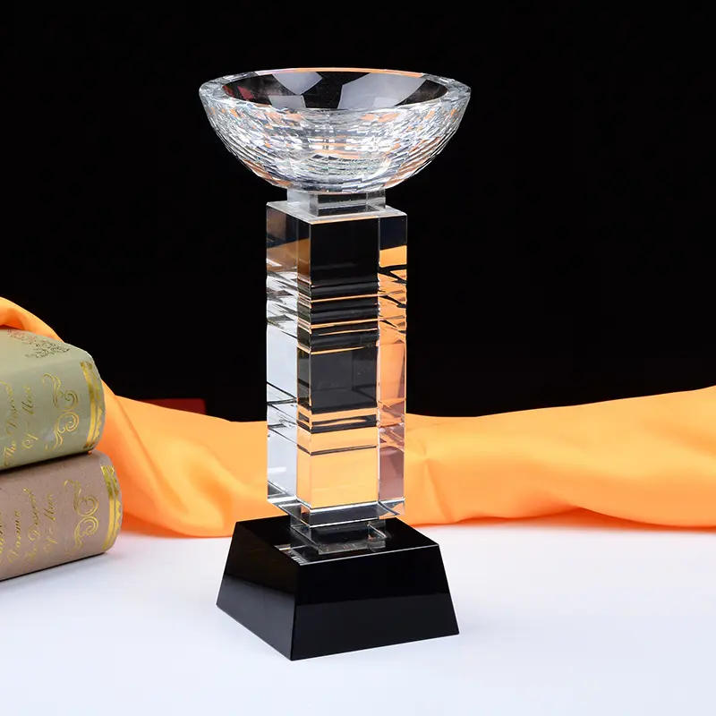 Benutzer definiertes Logo der Firmen preis verleihung Souvenir geschenk Big Glass Crystal Trophy Cup