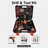 Ensemble d'outils de perçage électrique Vokex de 90 pièces avec batterie rechargeable et étui portable pour la réparation à domicile et le bricolage