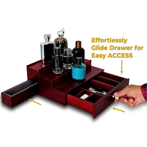 <span class=keywords><strong>3</strong></span> <span class=keywords><strong>Tier</strong></span> Cologne tổ chức cho nam giới, Cologne chủ hiển thị kệ với ngăn kéo 2 cảm thấy lót ẩn ngăn 1 có thể tháo rời - Product Image 2