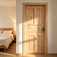 Porte intérieure en bois massif de sapin, vente en gros directe d'usine, porte en bois naturel en vrac