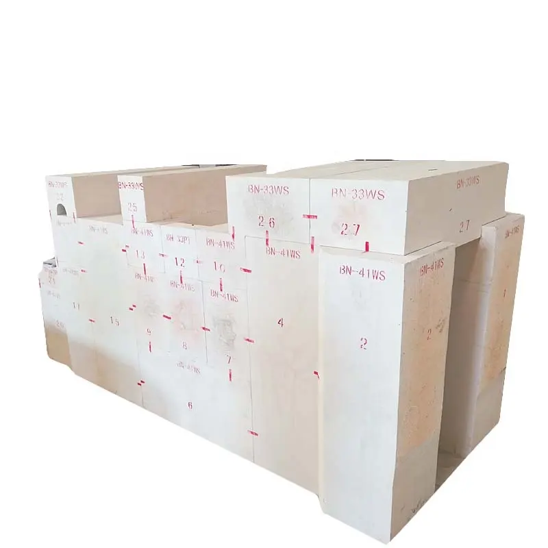 Top Quality Low Price Azs Er1681 Refractory Brick Fused Cast Refractory Anchor Brick