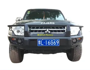 MANx4 Steel Bull Bar Front Bumper For Mitsubishi Pajero Montero V80 V90 V93 V97