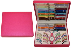 New Design Custom <strong>Interchangeable</strong> <strong>Watch</strong> Bands Girls Gift <strong>Set</strong> Beautiful Printing Box Changeable Belts Colors Women <strong>Watches</strong> - Product Image 5