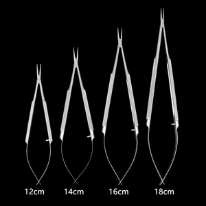 Pinça Microcirúrgica Oftálmica, Instrumento Cirúrgico, Suporte de Agulha Médica 12/14/16/18cm Reto/Curvo - Product Image 1