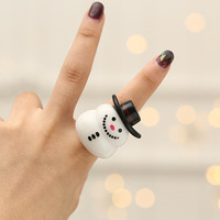 Venta al por mayor LED Light Up Santa Snowman Bumpy Toy Gift Navidad LED Glow Up Anillos Party Supplies Navidad Intermitente Anillo de dedo