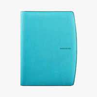 Carnet A4 en cuir texturé imitation dents de brosse, bleu aquatique, à feuilles mobiles, pour bureau et affaires, importé