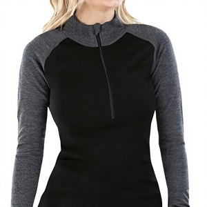 Sudadera con capucha y media cremallera para mujer, transpirable, de algodón suave y fibra de bambú, informal - Product Image 3