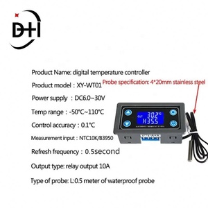 XY-WT01 เครื่องควบคุมอุณหภูมิแบบดิจิตอล XY-WTH1 เครื่องควบคุมอุณหภูมิและความชื้น เทอร์โมมิเตอร์ ไฮโกรมิเตอร์ โมดูลพร้อมจอแสดงผล LED - Product Image 3