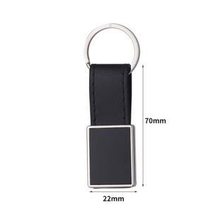 Llavero de Metal Personalizado con Impresión por Sublimación UV de Doble Cara, Llavero de Cuero PU Rectangular con Logotipo Personalizado - Product Image 2