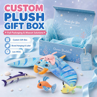 Collection de Peluches Animaux Marins : Raie Manta, Raie, Poisson Voilier, Poisson-Pieuvre, Poisson Jaune – Collection de Poupées en Peluche pour Présentation en Magasin