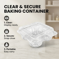 Boîte en plastique PET transparente de qualité alimentaire pour fruits et pain, emballage alimentaire pour la pâtisserie