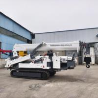 Mini-grue araignée de 8 tonnes avec une hauteur de levage de 18 m, certifiée CE, grue sur chenilles hydraulique pour l'installation de murs-rideaux en verre
