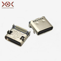 Connecteur USB TYPE-C 24P, adhésif complet, insertion avant, montage arrière, prise femelle TYPE-C