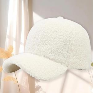Wholesale Letter Embroidery Lamb Wool Baseball <b>Caps</b> Warm <b>Winter</b> Fleece Hip-Hop <b>Cap</b> <b>for</b> <b>Men</b> Women Outdoor Travel - Product Image 2