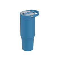 Gobelet isotherme en acier inoxydable à double paroi de 32 oz / 1000 ml, nouveau design, couleur crème blanche, avec poignée pliable – Grande Vente