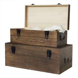 การออกแบบสีที่ถูกเผาลึกกล่องเก็บของไม้ขนาดใหญ่และขนาดเล็กสำหรับตกแต่งเพื่อจัดเก็บนิตยสารเสื้อผ้าสินสอดทองหมั้น - Product Image 1