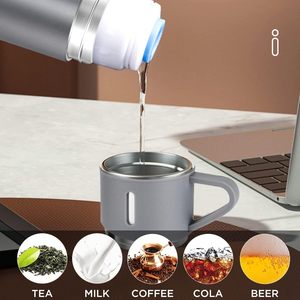 Ensemble de Bouteilles Isothermes Premium en Acier Inoxydable 304, 500 ml, Sans BPA, à Double Paroi, avec <span class=keywords><strong>3</strong></span> Tasses, Idéal pour Cadeau d'Affaires - Product Image 2