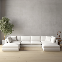 Ensemble de canapés Chesterfield design moderne en forme de L Mobilier de salon européen de haute qualité