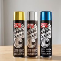 Peinture en aérosol à effet miroir chromé, finition métallique, large application décorative, disponible en OEM/ODM