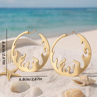 Grandes boucles d'oreilles créoles dorées géométriques massives pour femmes, style statement, pour usage quotidien