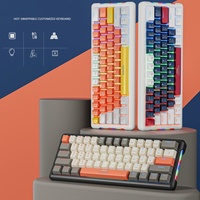Clavier de jeu LEAVEN K610 à trois modes, personnalisable, à touches interchangeables, clavier mécanique filaire/sans fil pour ordinateur de jeu