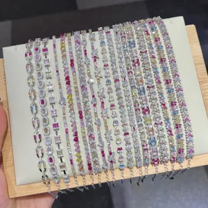 2023 Mixed Multicolored Candy Color Trendy Bracelet 2023 Tarnish Free Ladies Wholesale Woman's Silver 925 Sterling Rain