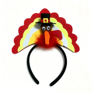 Serre-tête de Thanksgiving avec motif de cuisse de poulet et pince à cheveux tête de dinde, créatif, amusant, pour décoration de fête - Product Image 4