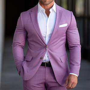 ชุดสูททักซิโด้สองชิ้นทรงสลิมสำหรับผู้ชาย ผ้ากำมะหยี่ คุณภาพพรีเมียมสไตล์อิตาลี ผลิตในจีน ขายส่ง - Product Image 5