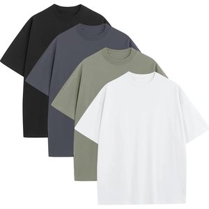 Camiseta Oversize para Hombre FOXA, 100% Algodón, Cuello Redondo, Manga Corta, Corte Holgado, Transpirable, Ropa Deportiva, para Gimnasio y Entrenamiento - Product Image 1