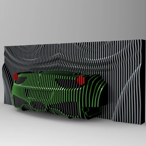 Sculpture murale en bois 3D créative, motif de voiture de course, décoration murale suspendue pour cadeau, <span class=keywords><strong>atelier</strong></span> - Product Image 6