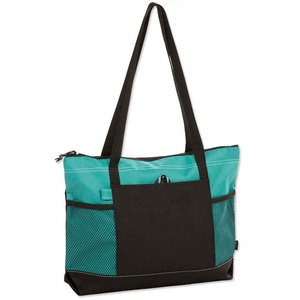 Eco Friendly Reusable Premium Multifunction Unisex Foldable 600D Polyester <strong>Zippered</strong> Shopping <strong>Tote</strong> <strong>Bag</strong> - Product Image 1
