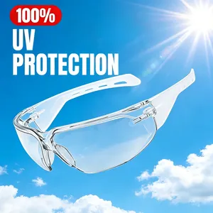 Gafas de Seguridad Transparentes Resistentes a los Arañazos, Gafas Envolventes de Policarbonato ANSI Z87.1 Resistentes a Impactos, Lentes Transparentes Antivaho HM10 - Product Image 4