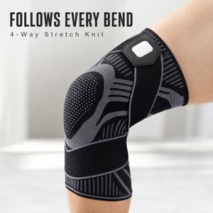 Genouillères de course à compression élastique avec coussinet en gel et support à ressort pour la prévention des blessures à la LCA et à la LCM - Product Image 5