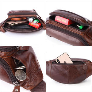 กระเป๋าหนังแท้ AndoBag สไตล์เรโทรสำหรับผู้ชาย กระเป๋าสะพายข้างลำตัวแบบลำลอง กระเป๋าคาดเอวสำหรับเล่นกีฬากลางแจ้ง ช่องใส่โทรศัพท์ - Product Image 5
