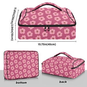 Bolsa Térmica Personalizada Aloha con Estampado <span class=keywords><strong>de</strong></span> Flor Hau Rosa, Porta Picnic Portátil, Bolsa Aislante Hawaiana para Ollas y Cazuelas - Product Image 3