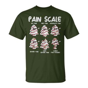 T-shirt infirmière avec échelle de la douleur et gâteau en forme de sapin de Noël, cadeau de Noël pour les infirmières - Product Image 1