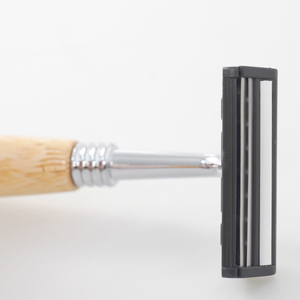 Wholesale Disposable <strong>Straight</strong> <strong>Razor</strong> Metal Manual Shaver Twin Blade Natural Bamboo Handle Face Shaving <strong>Razor</strong> <strong>Kit</strong> Men Customized - Product Image 5