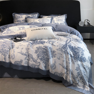 Cây rừng Leopard Duvet cover Set tấm ga trải giường vỏ gối mềm mượt da tự nhiên sợi bạch đàn Lyocell bộ đồ giường thiết lập - Product Image 1