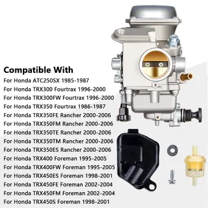 Carburateur ATV pour Honda Foreman 400 450 TRX400 TRX450 Fourtrax 300 350 Rancher 300 350 TRX300 TRX350 Carburateur