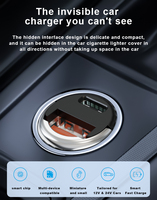 Chargeur de voiture transparent Sunda PD 36W Mini, double USB, charge rapide Turbo, adaptateur compact pour iPhone Android, fourniture d'usine