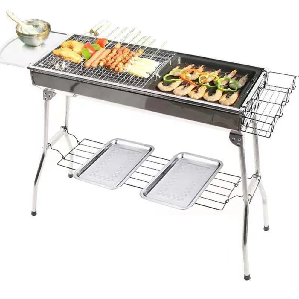 Máquina de churrasco para churrasco, rack coreano para churrasco, panela de frango, forno, grelha automática descartável a carvão para ilha ao ar livre, grelha para interior