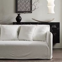 Sofá Seccional Cuadrado de Tres Plazas, Moderno, Lavable, Desmontable, de Diseño Japonés, para Apartamentos, Hoteles y Hospitales