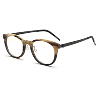 Monture de lunettes haut de gamme en corne de buffle véritable, faite à la main, couleur unie, pour hommes et femmes, marron, logo personnalisable